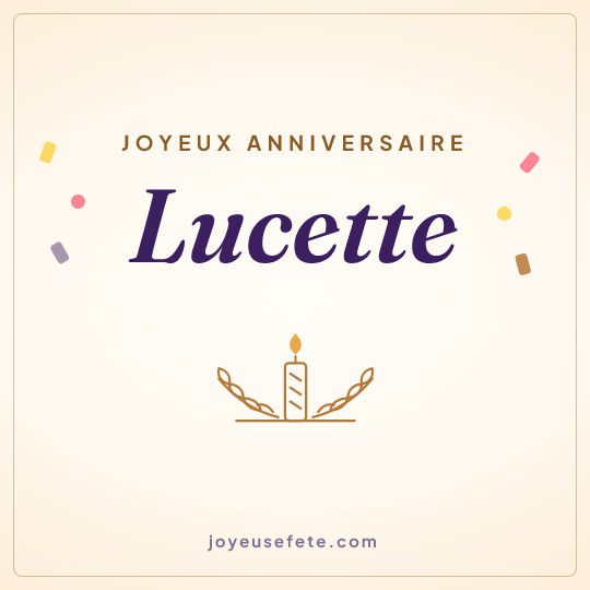 Image carrée « Joyeux anniversaire Lucette » pour WhatsApp