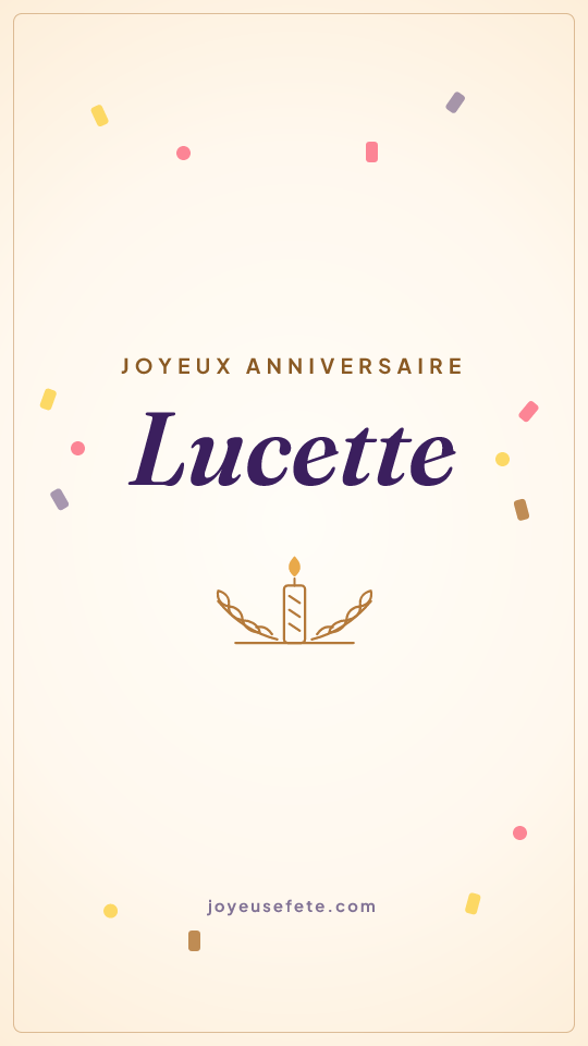 Image « Joyeux anniversaire Lucette » au format story