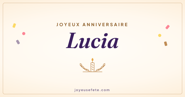Image « Joyeux anniversaire Lucia » au format large