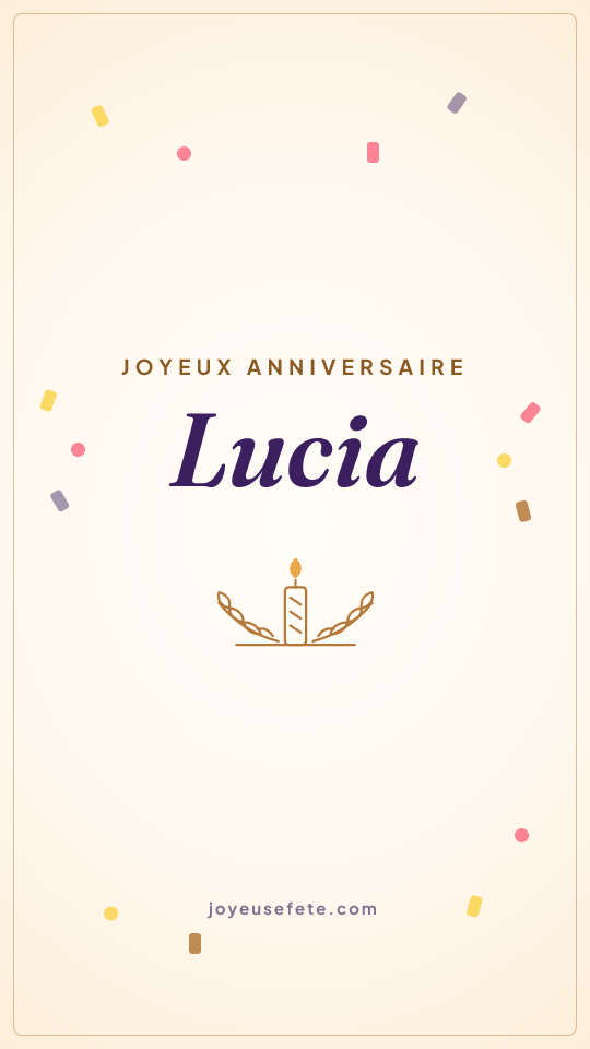 Image « Joyeux anniversaire Lucia » au format story