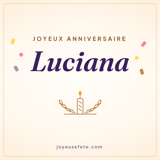 Image carrée « Joyeux anniversaire Luciana » pour WhatsApp