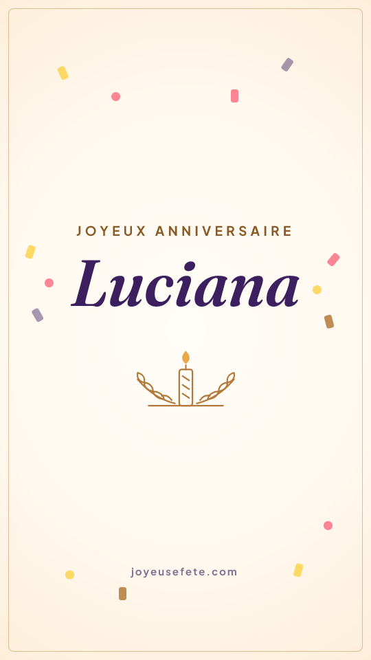 Image « Joyeux anniversaire Luciana » au format story