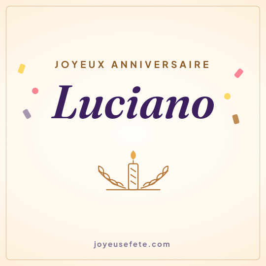 Image carrée « Joyeux anniversaire Luciano » pour WhatsApp