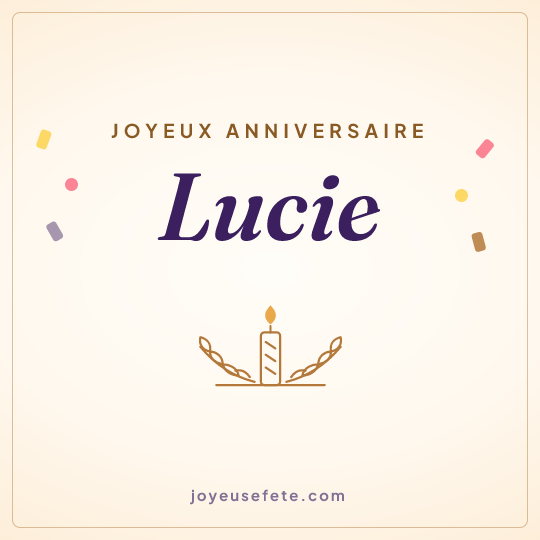Image carrée « Joyeux anniversaire Lucie » pour WhatsApp