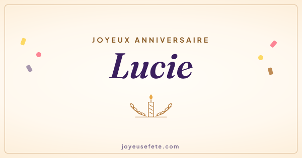 Image « Joyeux anniversaire Lucie » au format large