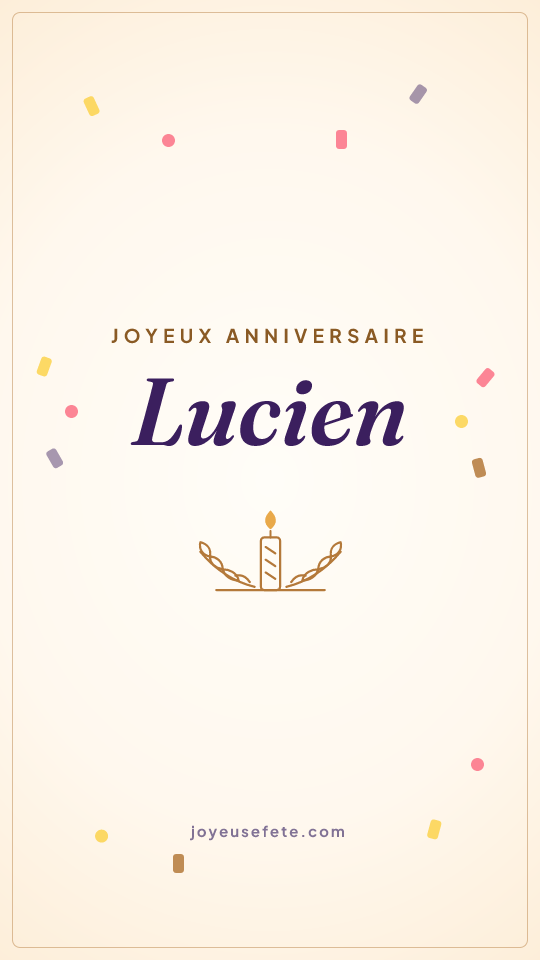 Image « Joyeux anniversaire Lucien » au format story