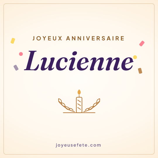 Image carrée « Joyeux anniversaire Lucienne » pour WhatsApp
