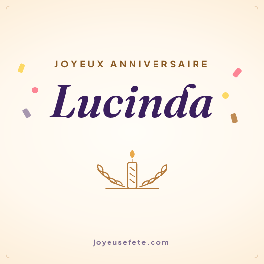 Image carrée « Joyeux anniversaire Lucinda » pour WhatsApp