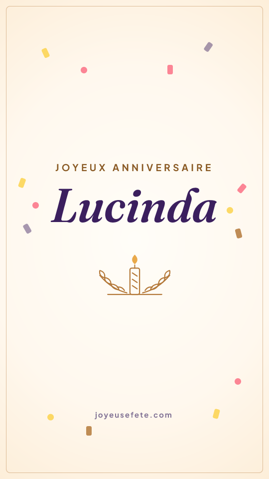 Image « Joyeux anniversaire Lucinda » au format story