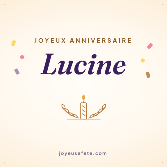 Image carrée « Joyeux anniversaire Lucine » pour WhatsApp