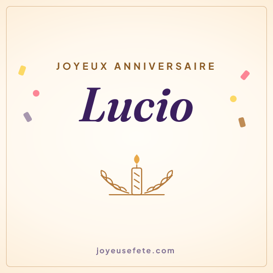 Image carrée « Joyeux anniversaire Lucio » pour WhatsApp