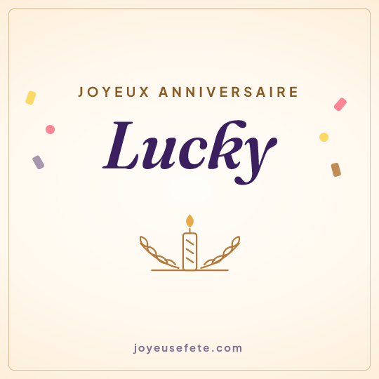 Image carrée « Joyeux anniversaire Lucky » pour WhatsApp