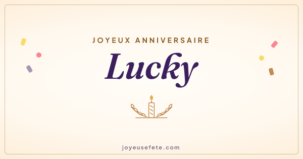 Image « Joyeux anniversaire Lucky » au format large