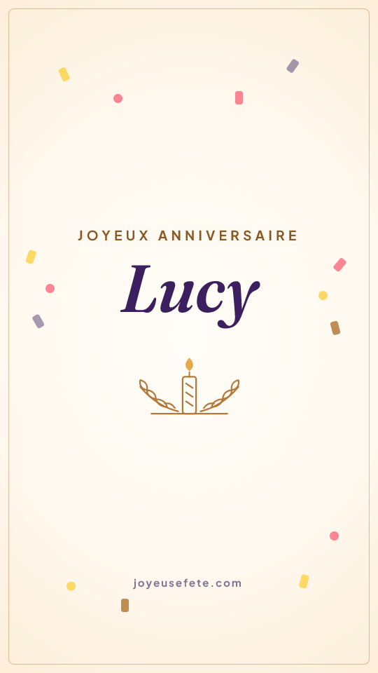 Image « Joyeux anniversaire Lucy » au format story