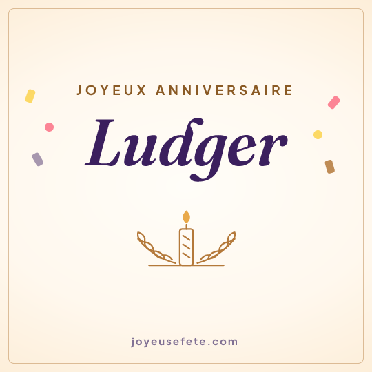 Image carrée « Joyeux anniversaire Ludger » pour WhatsApp