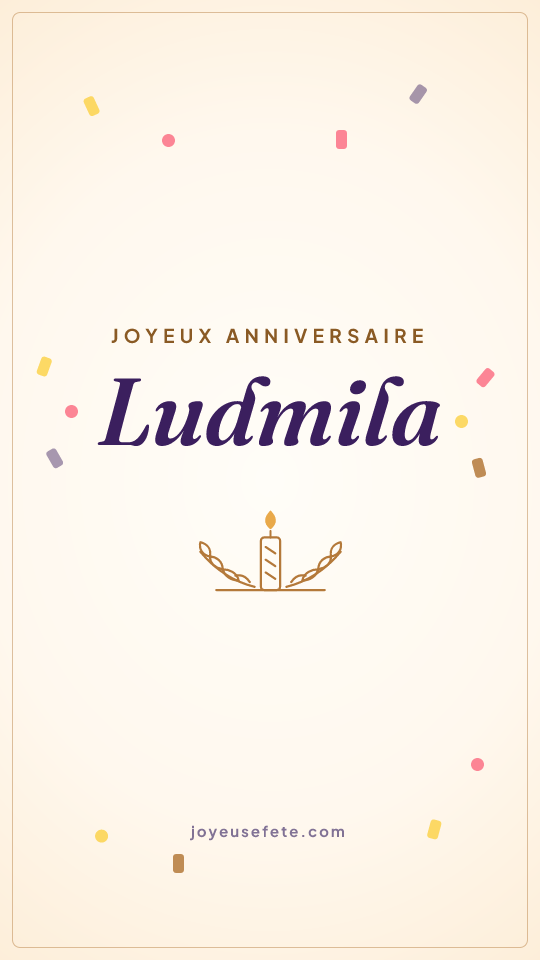Image « Joyeux anniversaire Ludmila » au format story