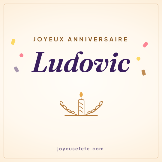 Image carrée « Joyeux anniversaire Ludovic » pour WhatsApp