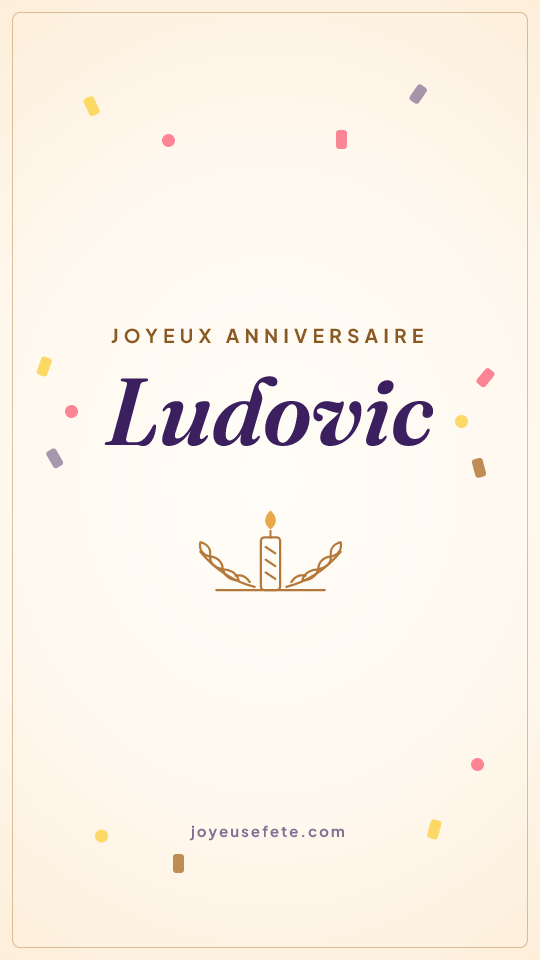 Image « Joyeux anniversaire Ludovic » au format story