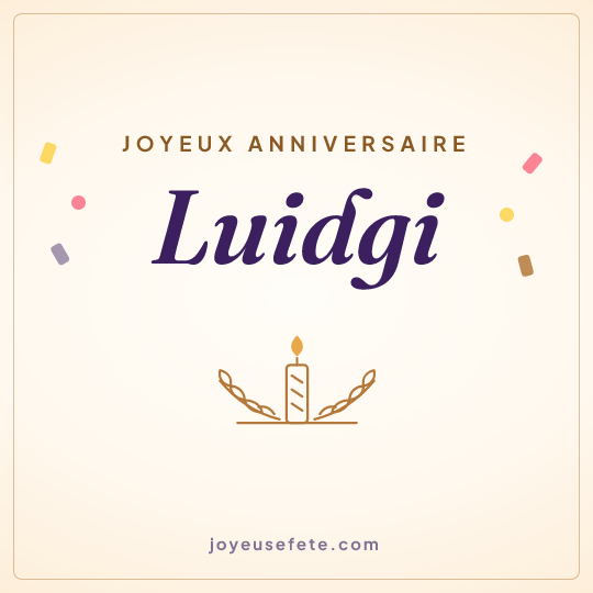 Image carrée « Joyeux anniversaire Luidgi » pour WhatsApp