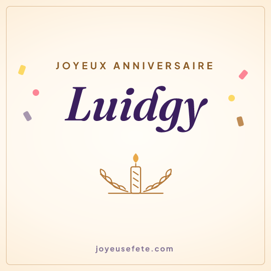 Image carrée « Joyeux anniversaire Luidgy » pour WhatsApp