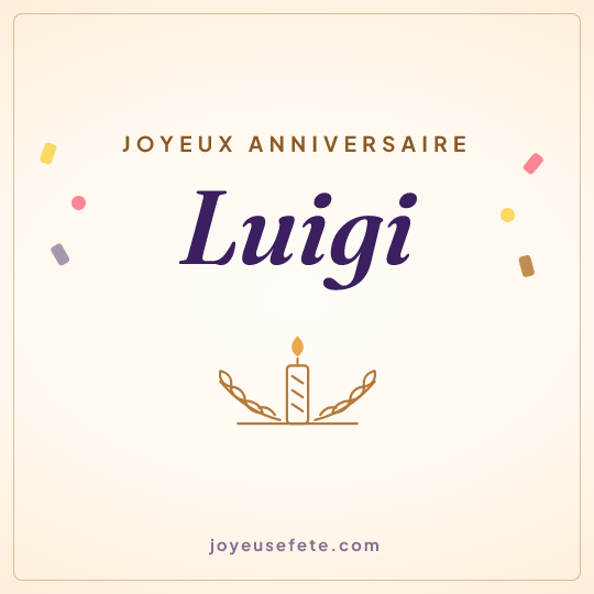 Image carrée « Joyeux anniversaire Luigi » pour WhatsApp