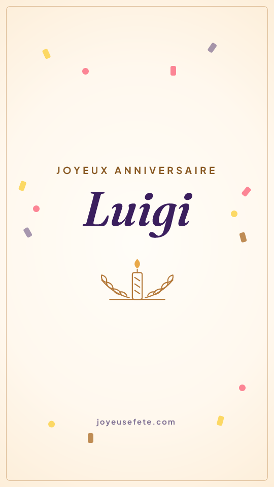 Image « Joyeux anniversaire Luigi » au format story