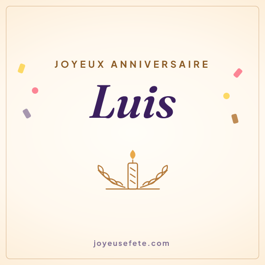 Image carrée « Joyeux anniversaire Luis » pour WhatsApp