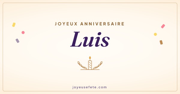 Image « Joyeux anniversaire Luis » au format large