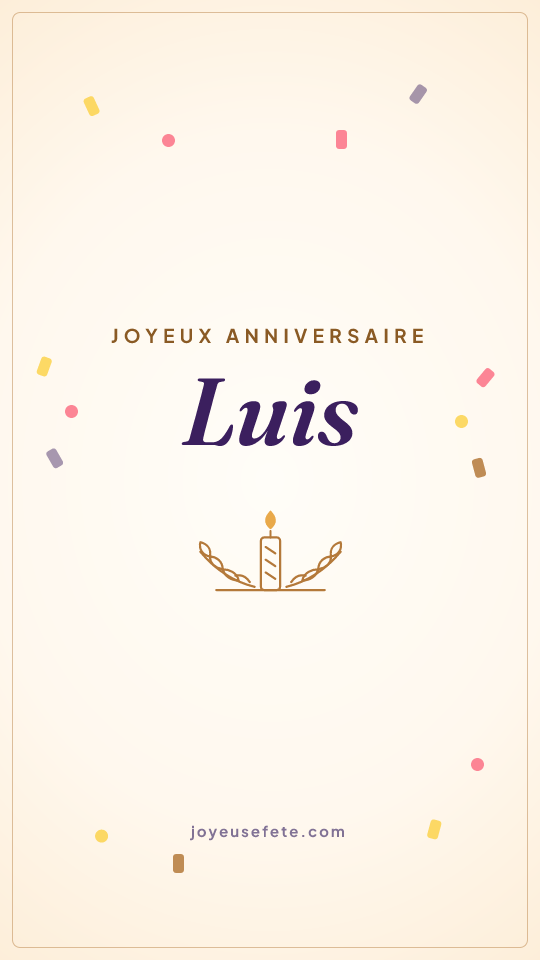 Image « Joyeux anniversaire Luis » au format story