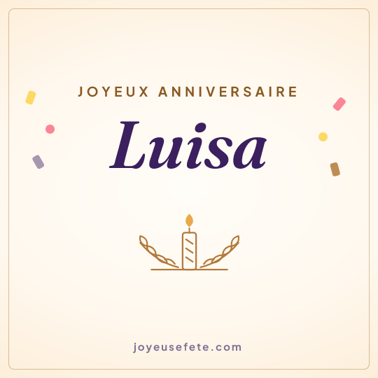 Image carrée « Joyeux anniversaire Luisa » pour WhatsApp