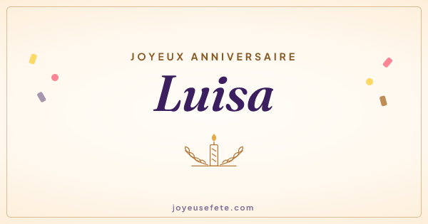 Image « Joyeux anniversaire Luisa » au format large