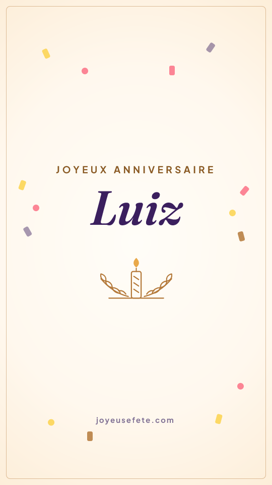 Image « Joyeux anniversaire Luiz » au format story