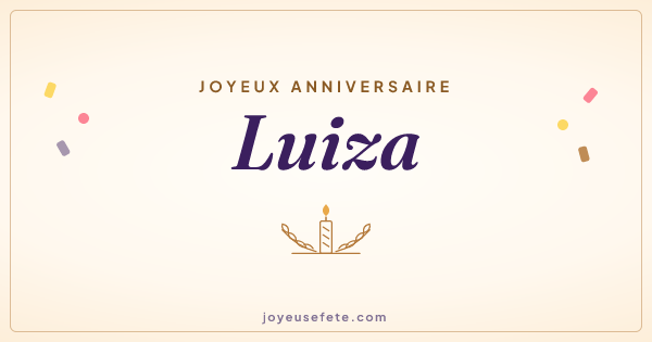 Image « Joyeux anniversaire Luiza » au format large