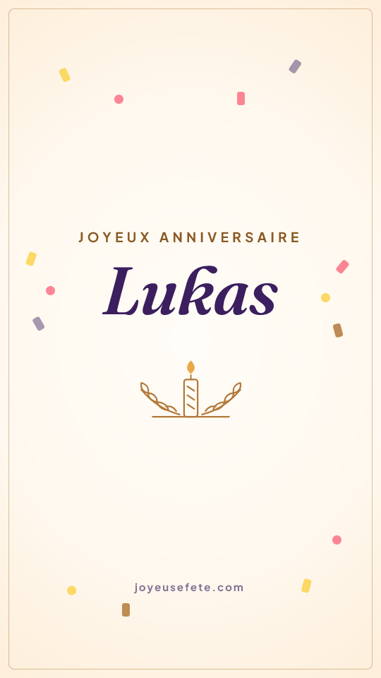 Image « Joyeux anniversaire Lukas » au format story