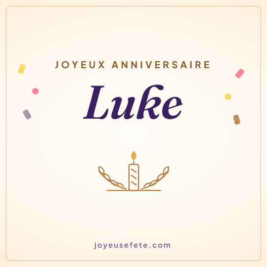 Image carrée « Joyeux anniversaire Luke » pour WhatsApp
