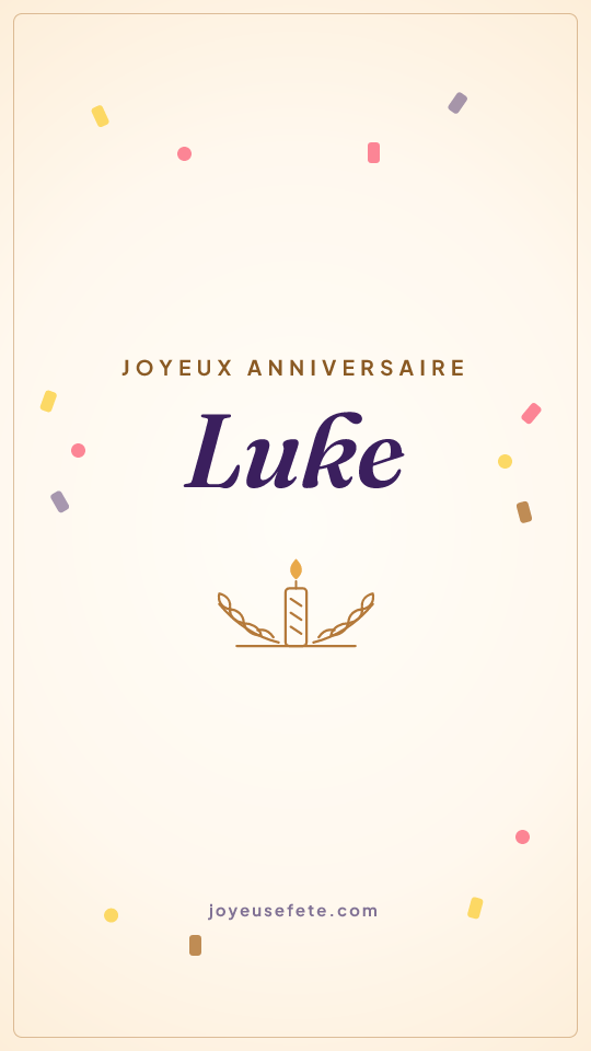 Image « Joyeux anniversaire Luke » au format story