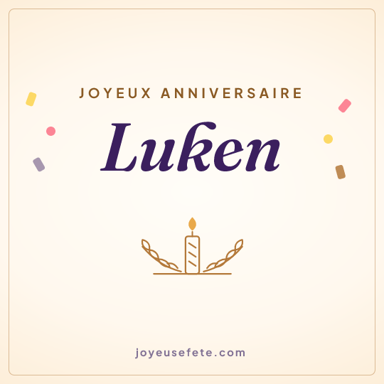 Image carrée « Joyeux anniversaire Luken » pour WhatsApp