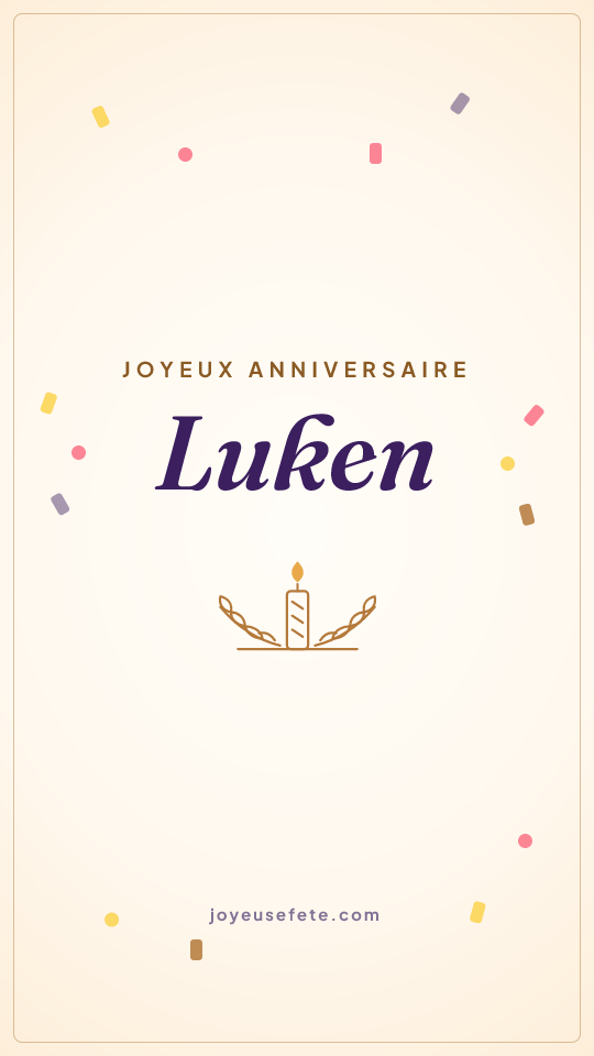 Image « Joyeux anniversaire Luken » au format story