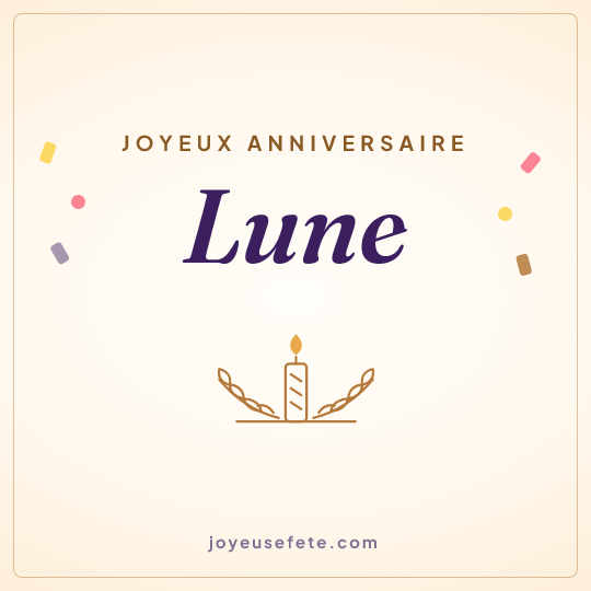 Image carrée « Joyeux anniversaire Lune » pour WhatsApp
