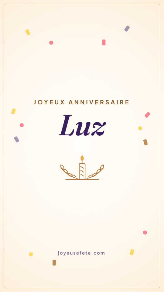 Image « Joyeux anniversaire Luz » au format story