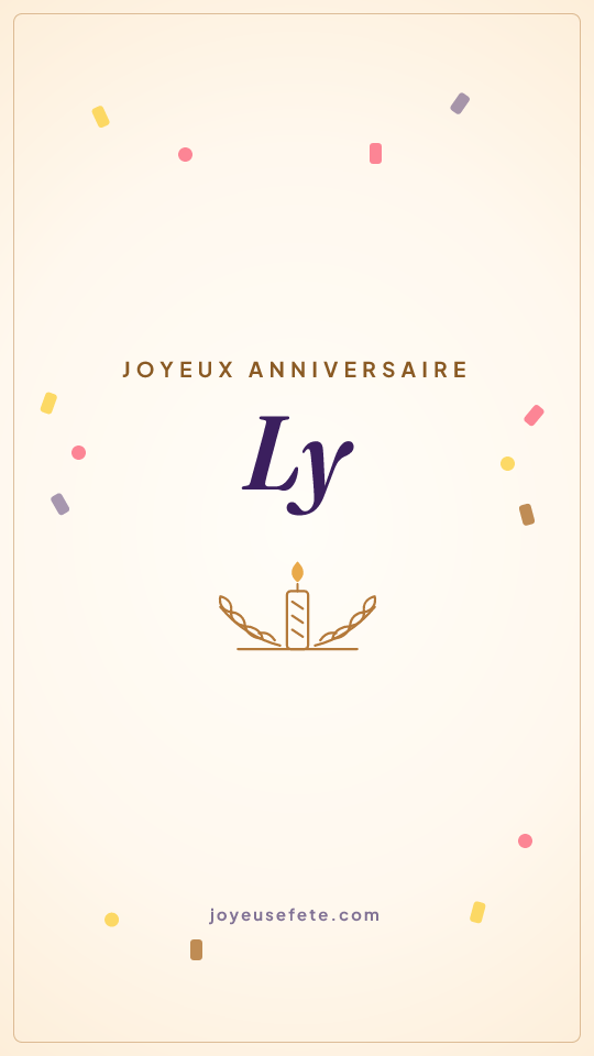 Image « Joyeux anniversaire Ly » au format story