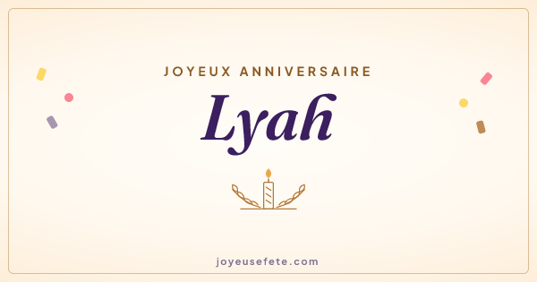 Image « Joyeux anniversaire Lyah » au format large