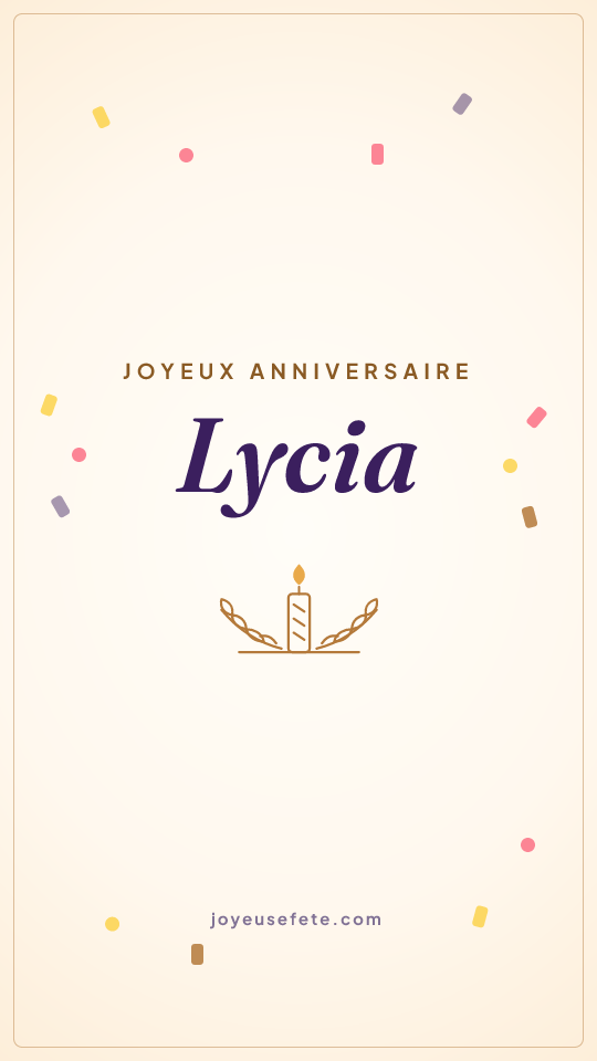 Image « Joyeux anniversaire Lycia » au format story