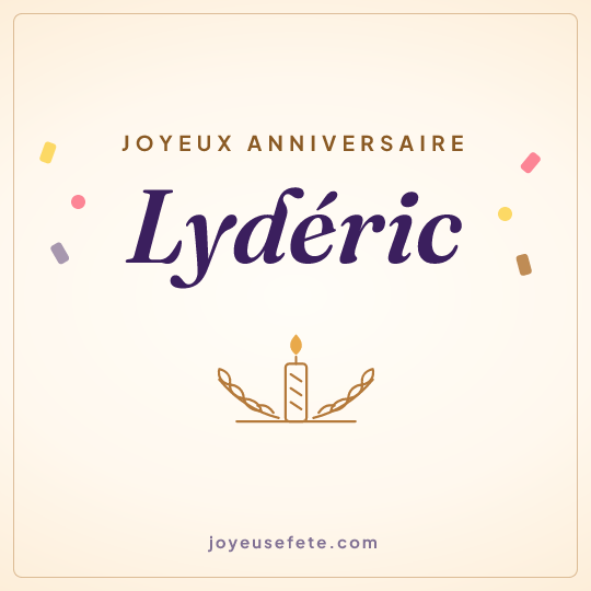 Image carrée « Joyeux anniversaire Lydéric » pour WhatsApp