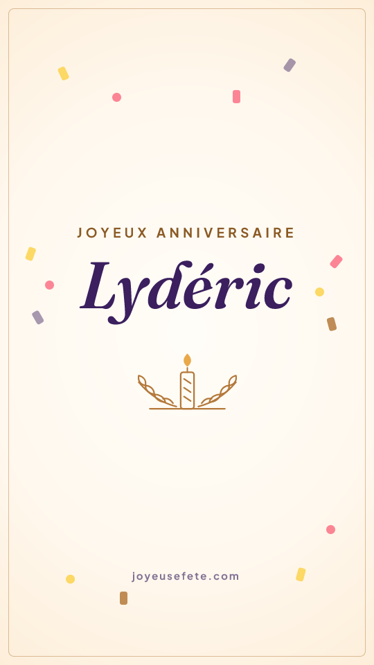 Image « Joyeux anniversaire Lydéric » au format story