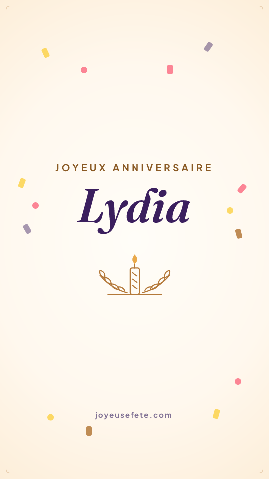 Image « Joyeux anniversaire Lydia » au format story