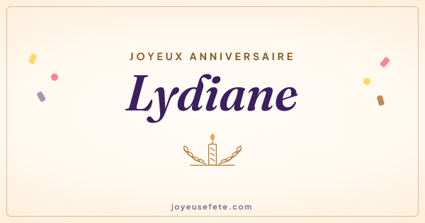 Image « Joyeux anniversaire Lydiane » au format large