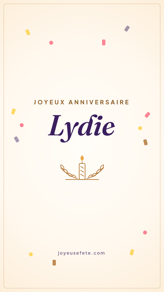 Image « Joyeux anniversaire Lydie » au format story