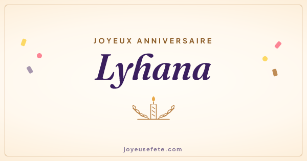 Image « Joyeux anniversaire Lyhana » au format large