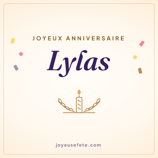 Image carrée « Joyeux anniversaire Lylas » pour WhatsApp